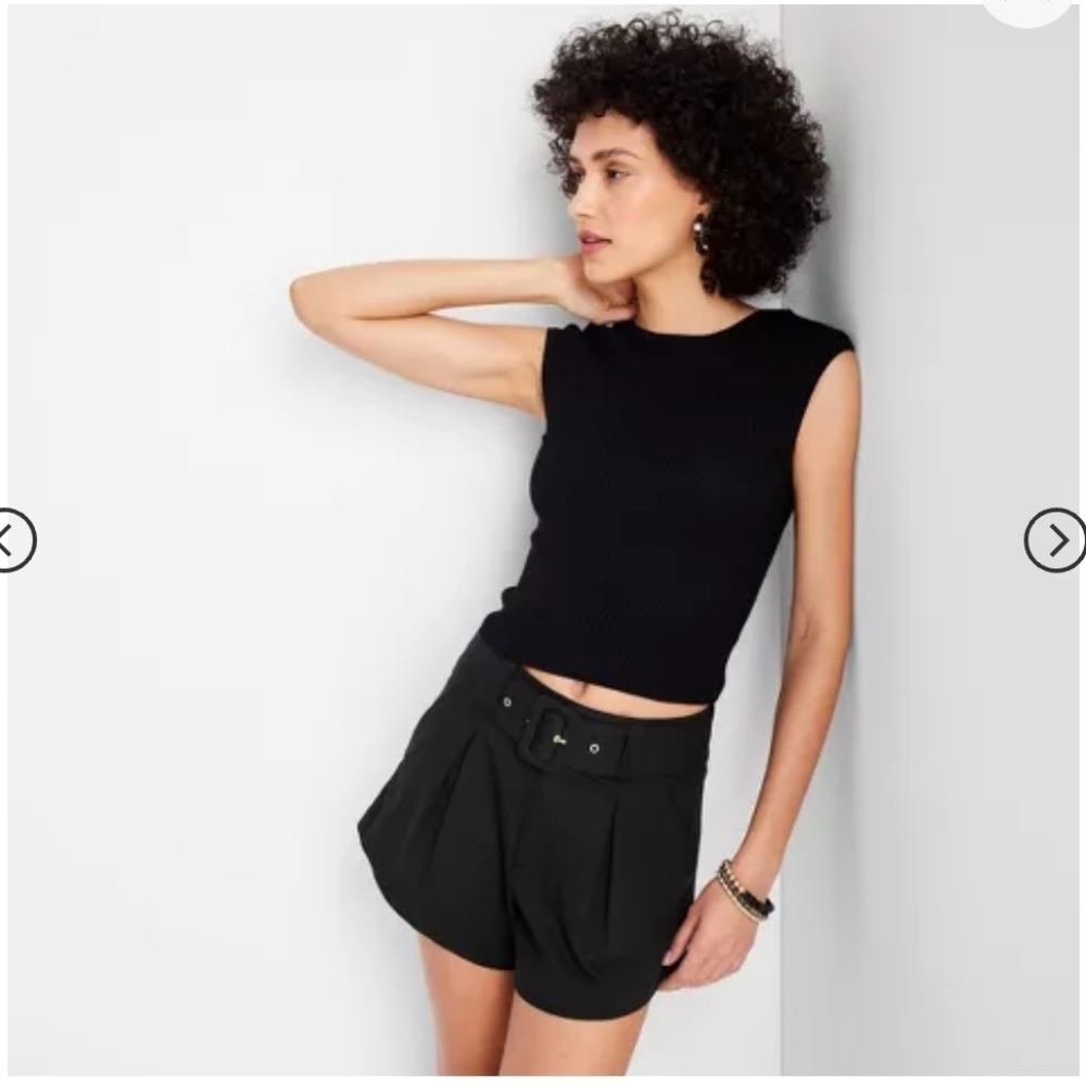 Women's High-Rise Belted Shorts - Future Collective with Jenee Naylor Black